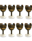 Stainless Steel Wine Goblets - Gold/Black