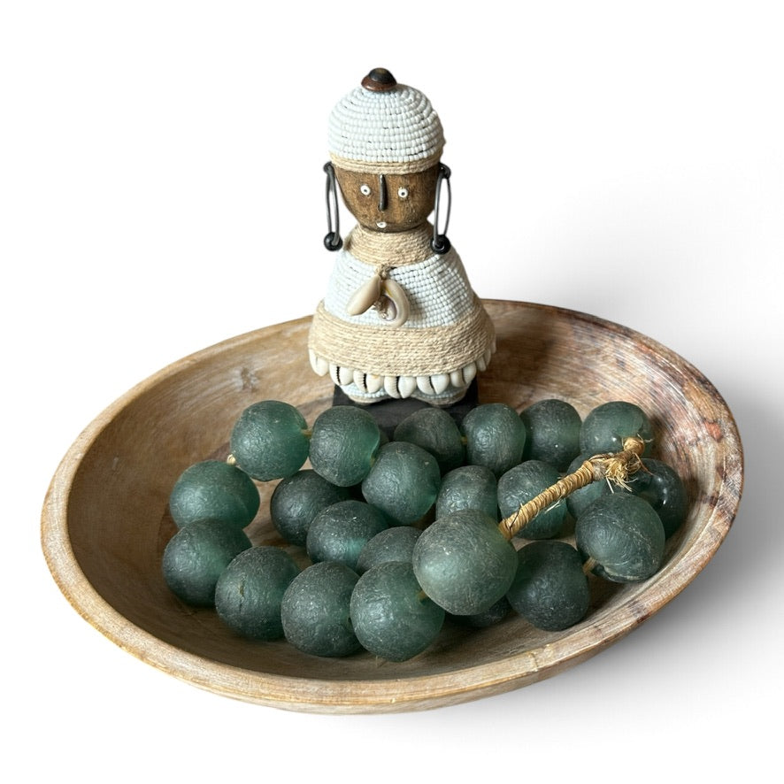 Ghanaian Glass Beads Imported - Teal