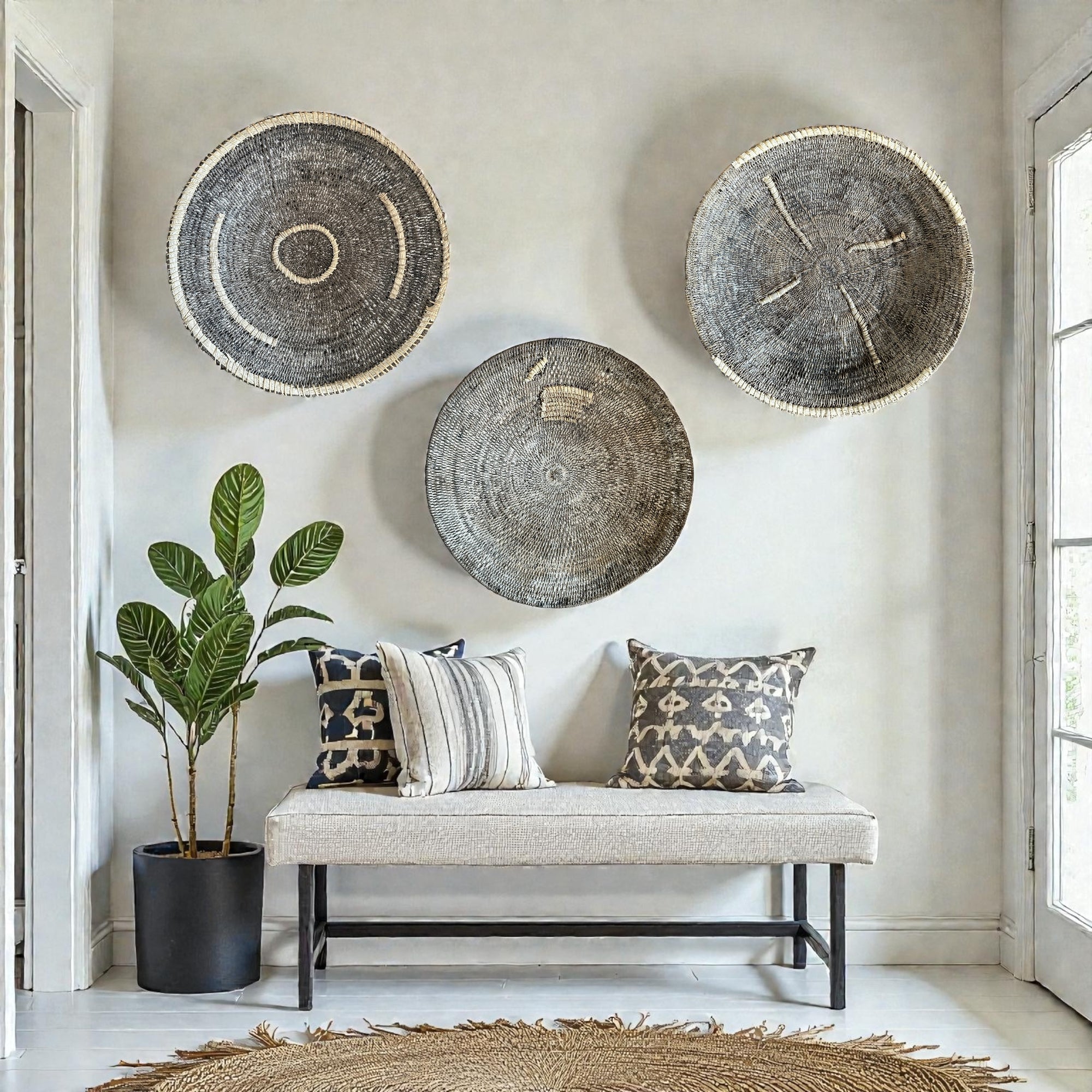 Vintage Makenge Baskets  - 3 piece set 50cm