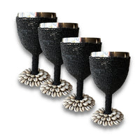 Stainless Steel Wine Goblets - Black