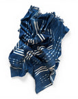 African Mudcloth Throw - Indigo