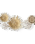 7 Piece White/Natural /Black- Wall Gallery Set (Sun Circles,Porcupine Baskets, Malawi Trays)