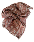 African Mudcloth Throw - Rust