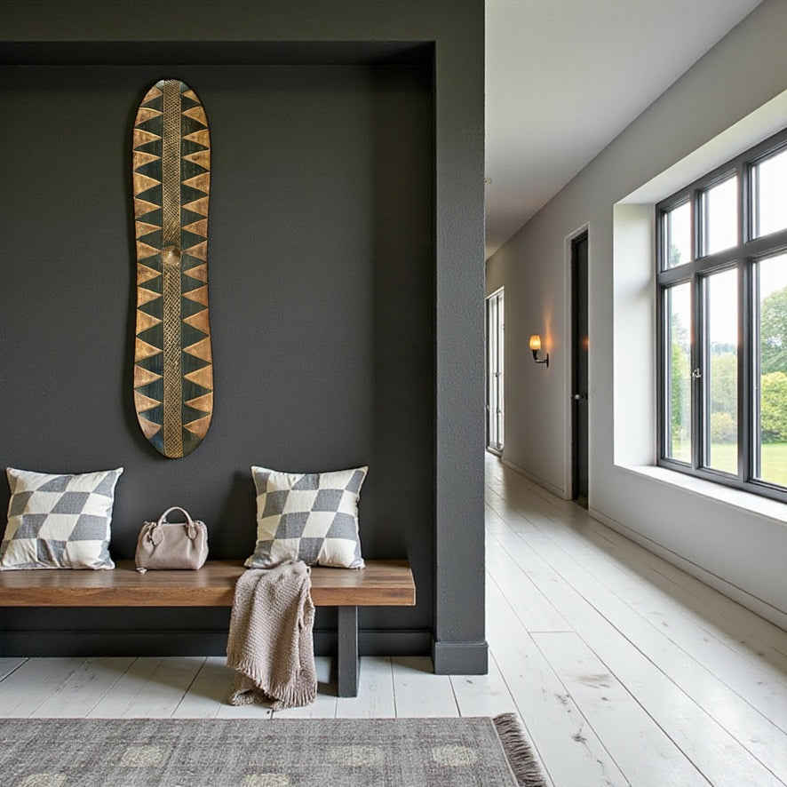 Rwanda African Wooden Shield - Long