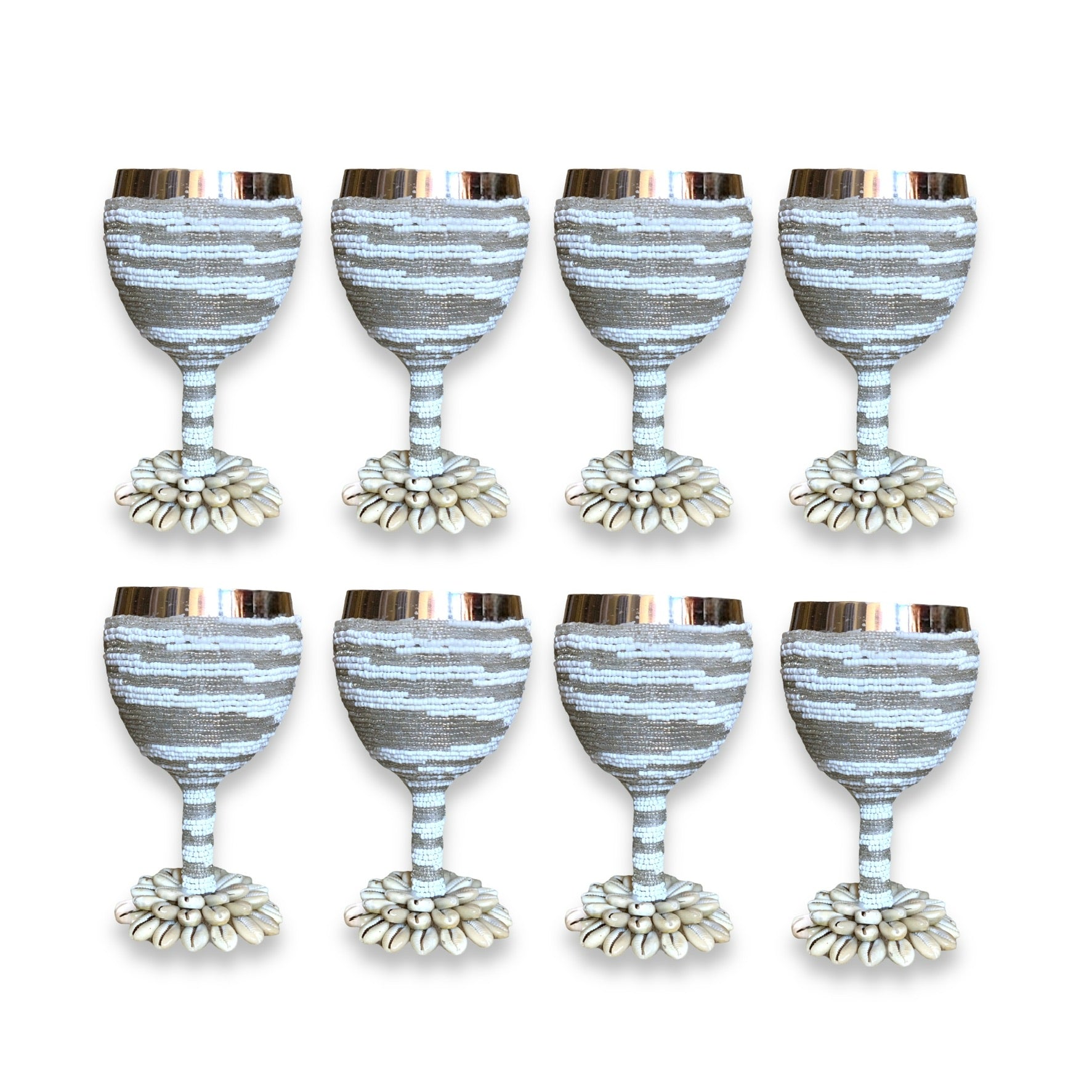 Stainless Steel Wine Goblets - Silver/White