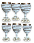 Stainless Steel Wine Goblets - Silver/White