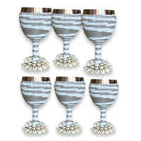 Stainless Steel Wine Goblets - Silver/White NEW