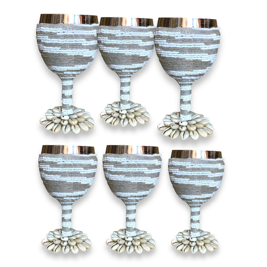 Stainless Steel Wine Goblets - Silver/White