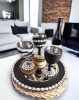 Stainless Steel Wine Goblets - Gold/Black