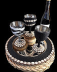 Stainless Steel Wine Goblets - Black/Shell