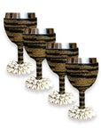 Stainless Steel Wine Goblets - Gold/Black