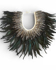 Black Feather/Shell Collar - Bali