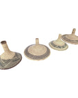 Handwoven African Mokorotlo-Style Hats – Natural /Brown 4 Piece Set