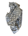 African Mudcloth Throw - Blue/Grey