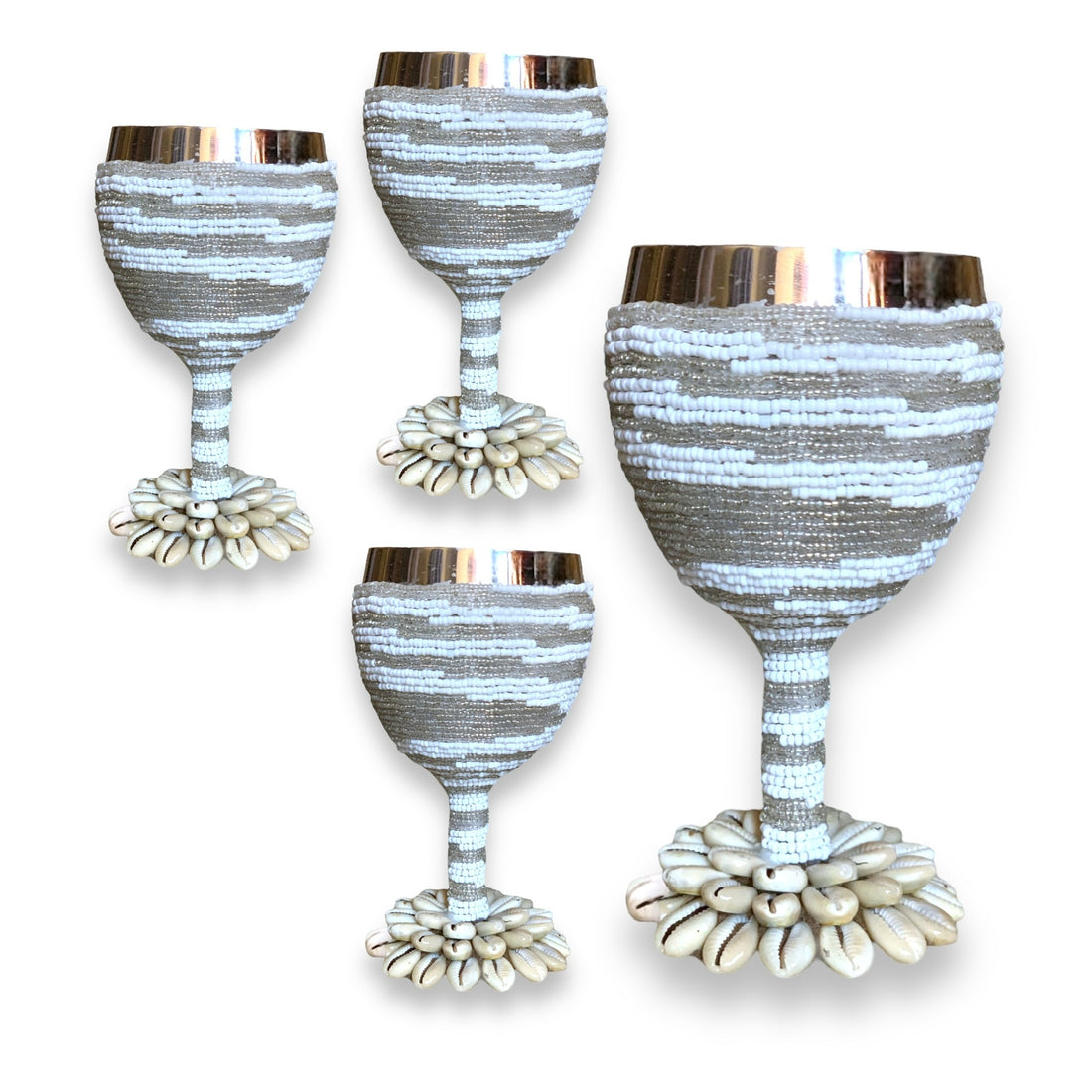 Stainless Steel Wine Goblets - Silver/White