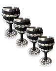 Stainless Steel Wine Goblets - Black/Shell