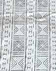 African Mudcloth Throw - White