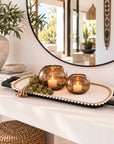 African Beaded Trays - (Large) White