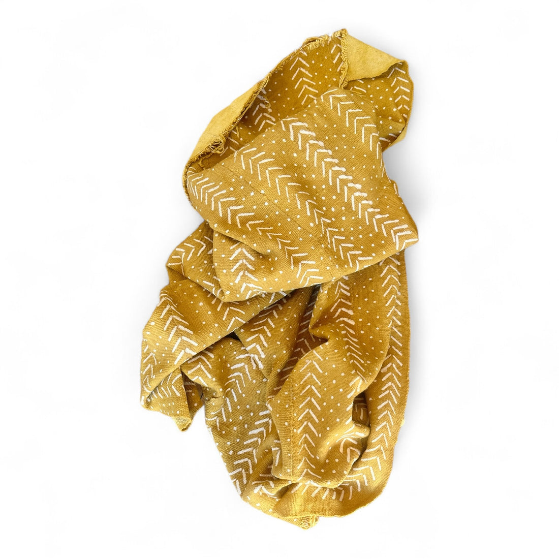 African Mudcloth Throw - Mustard