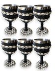 Stainless Steel Wine Goblets - Black/Shell