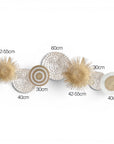 7 Piece White/Natural - Wall Gallery Set (Tonga, Sun Circles & Porcupine Baskets)