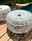 Rattan Stool - Urchin White