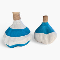 Garlic Gourds/Baskets - White/Blue