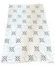 African Mudcloth Throw - White