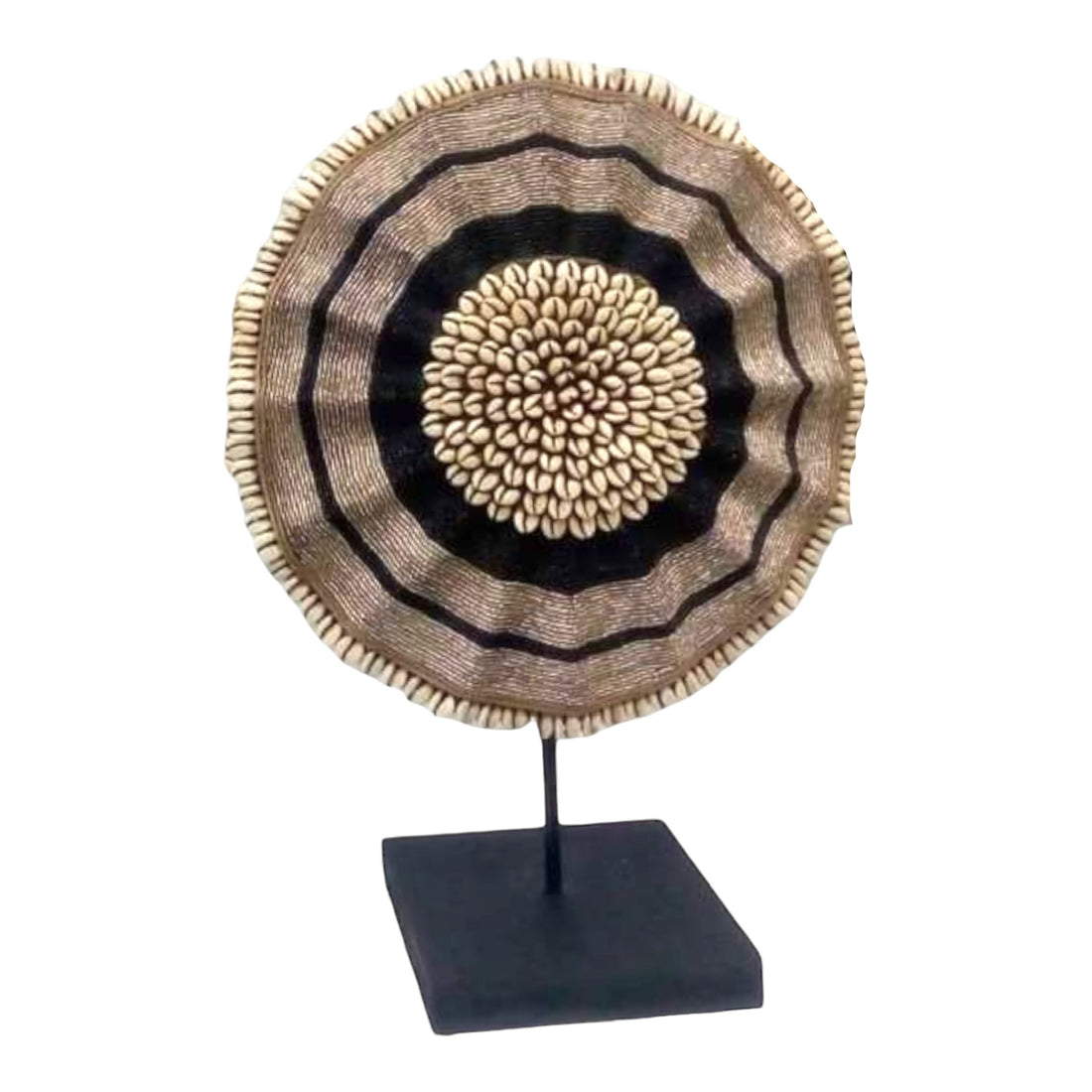 African Beaded Shield - Gold/Black