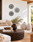 Rwanda Basket Wall Decor Set - 3 Piece Dark Blue/Light Olive (Sisal Imported)