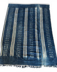 African Mudcloth Throw - Indigo