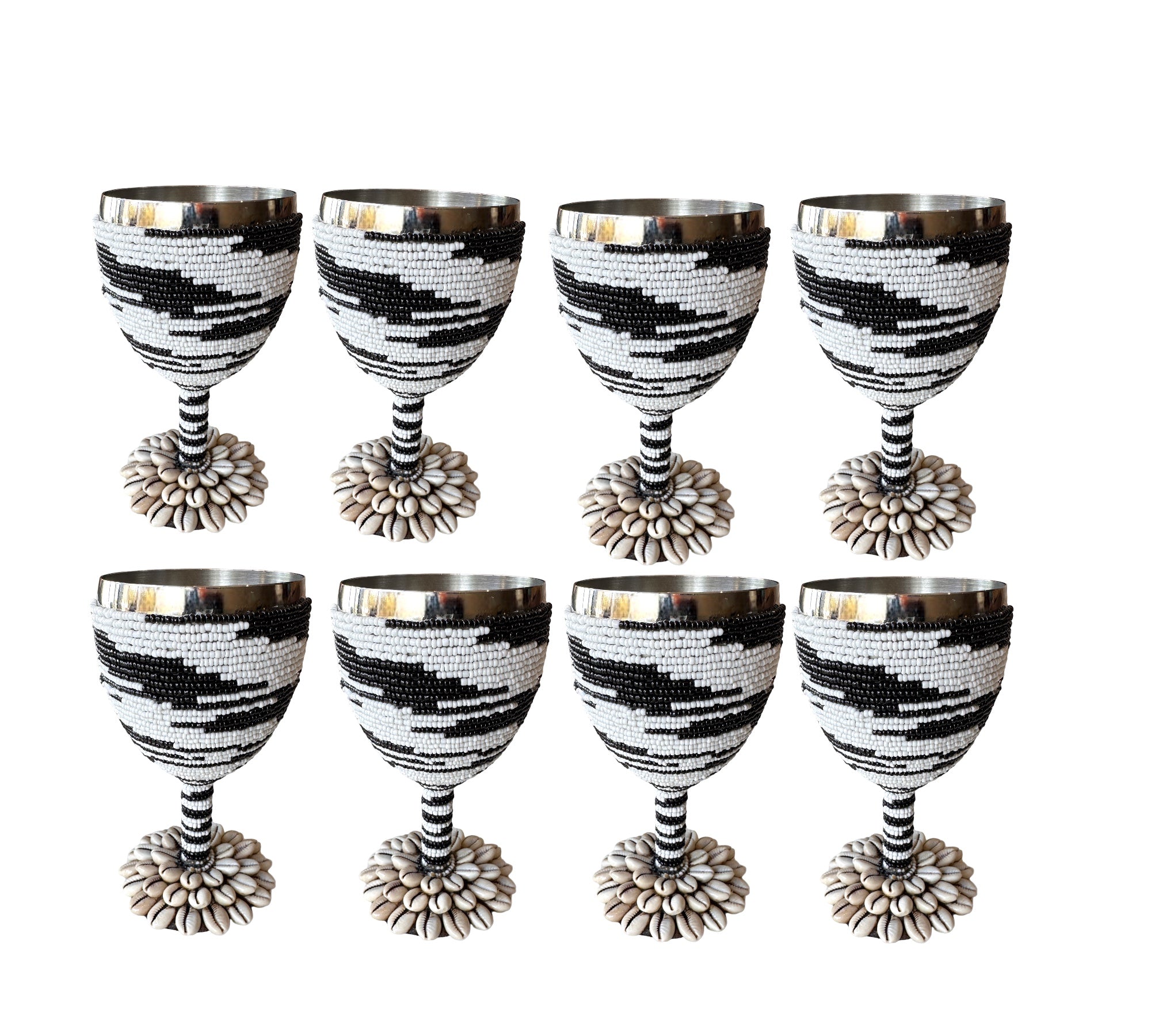 Stainless Steel Wine Goblets - Black/White