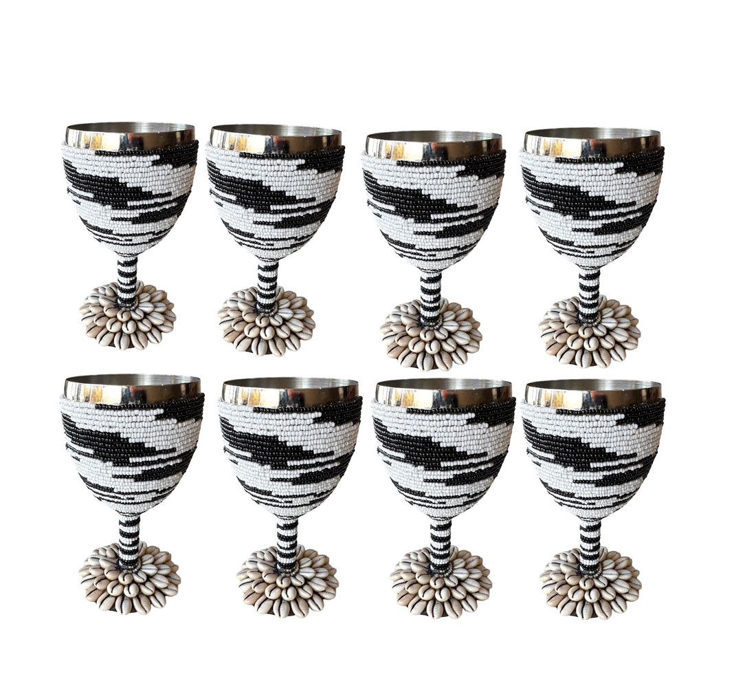 Stainless Steel Wine Goblets - Black/White NEW