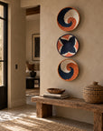Rwanda Basket Wall Decor Set - 3 Piece Dark Blue/Ochre (Sisal Imported)