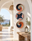 Rwanda Basket Wall Decor Set - 3 Piece Dark Blue/Ochre (Sisal Imported)