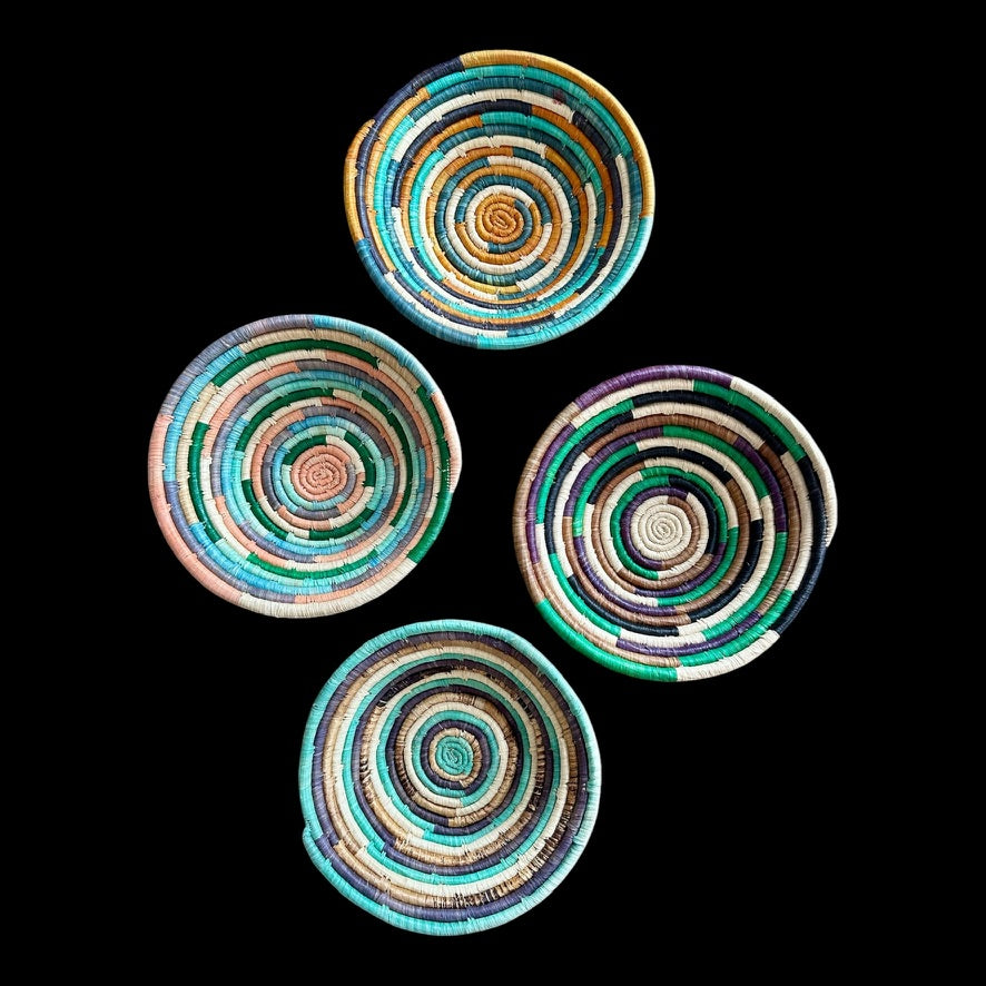 Rwanda Basket Wall Decor Set - 4 Piece Mix (Sisal Imported)
