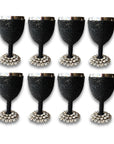 Stainless Steel Wine Goblets - Black/Shell