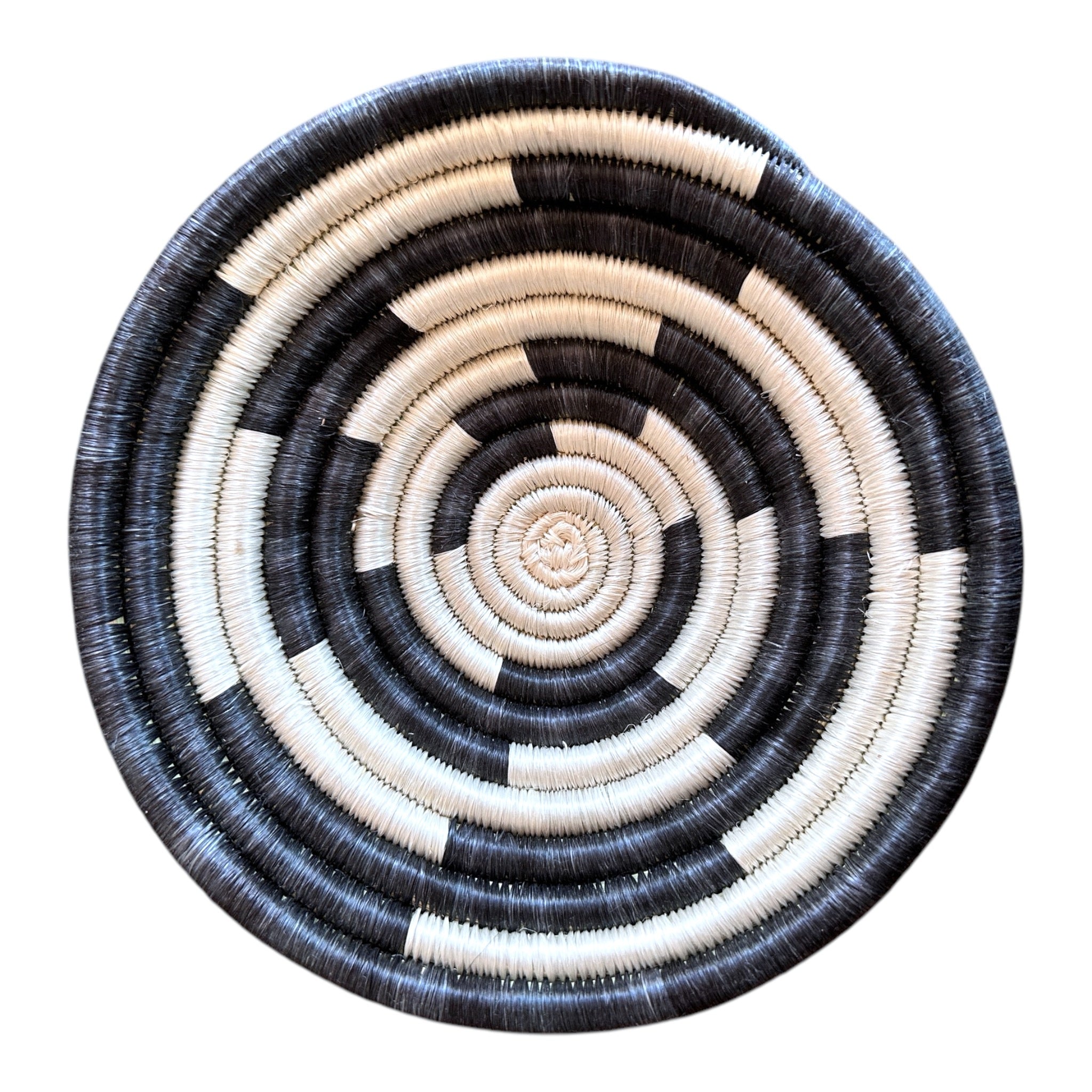 Rwanda Kitale Wall Basket – Bold Black Pattern