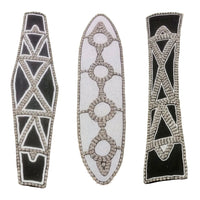African Beaded King Shield  -  White