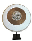 African Beaded Shield - White / Gold