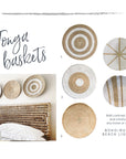 6 Piece White/Natural - Wall Gallery Set (Tonga & Porcupine Baskets)