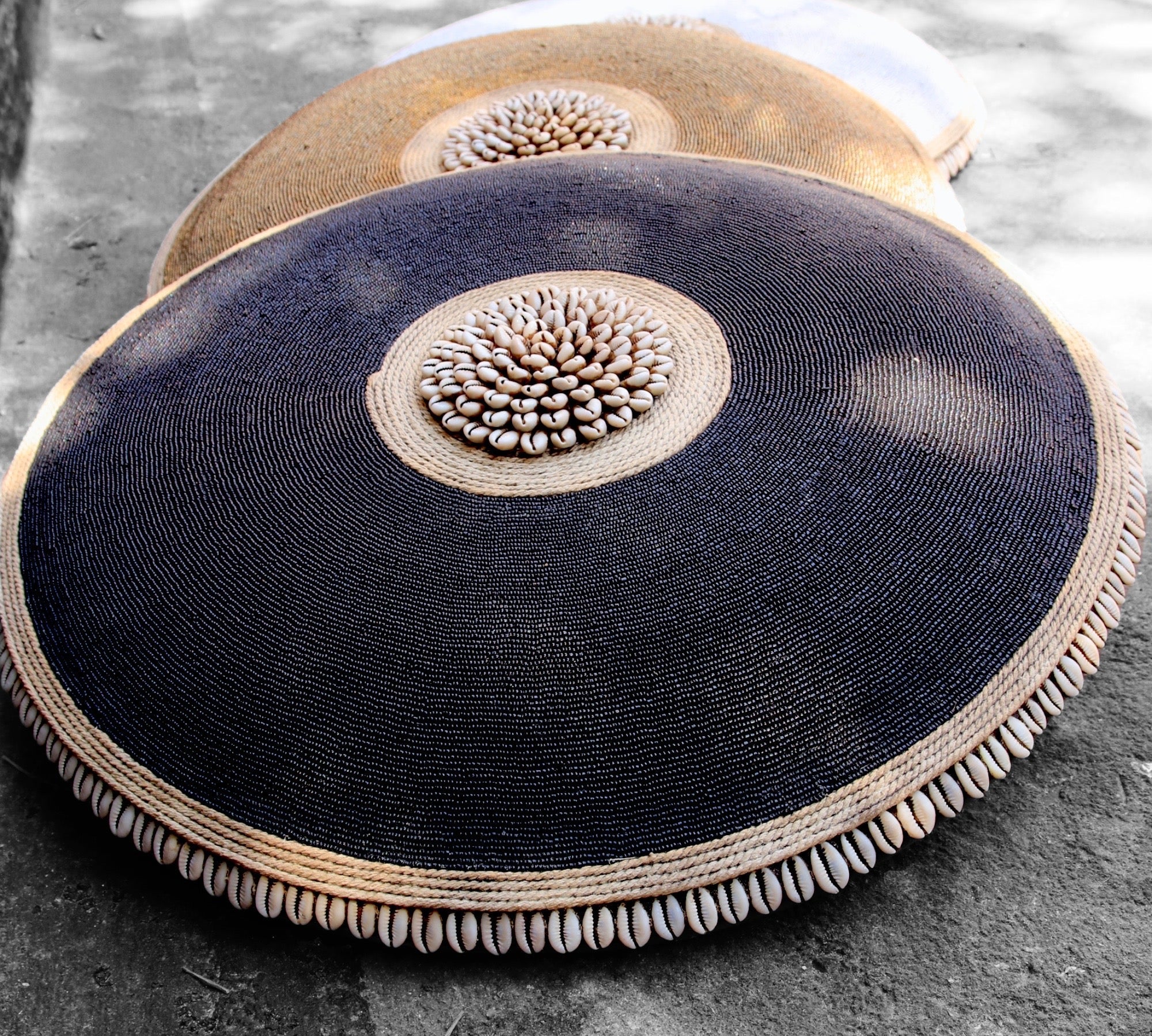 African Beaded Shield - Black - eyahomeliving