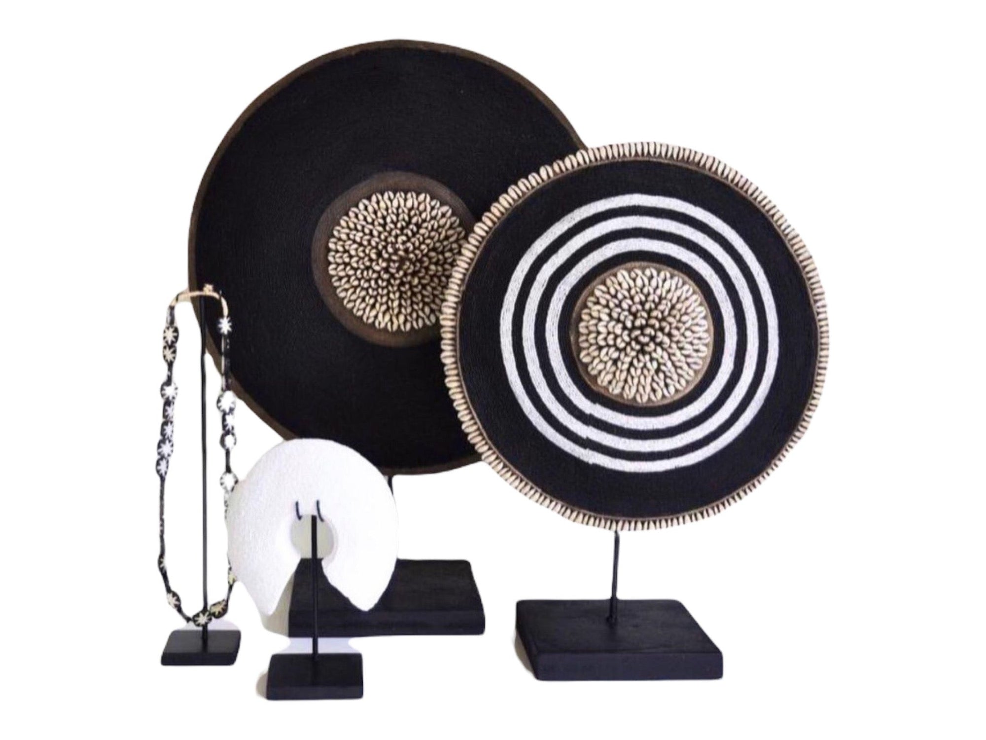 African Beaded Shield - Black - eyahomeliving