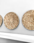 6 Piece White/Natural - Wall Gallery Set (Tonga & Porcupine Baskets)