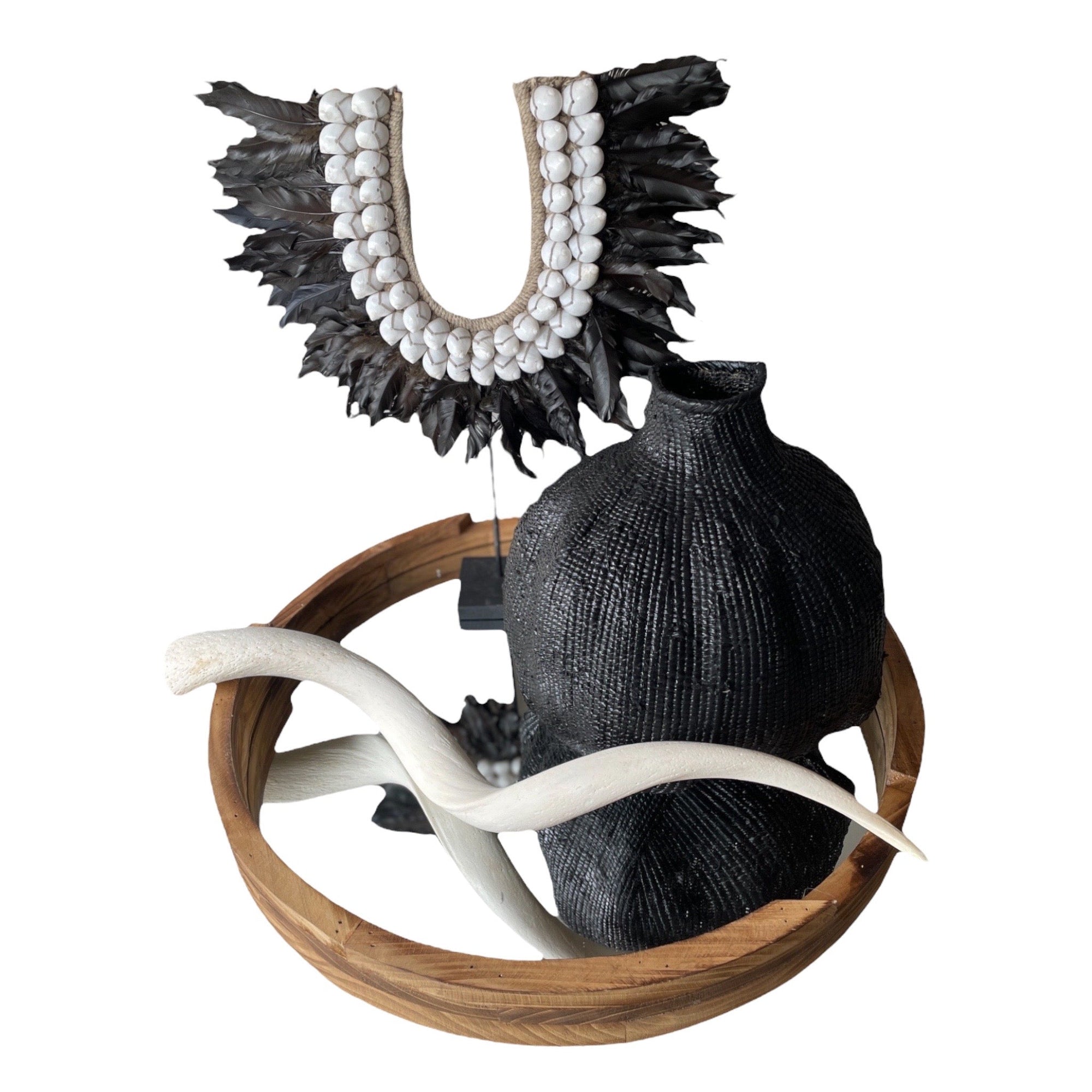 Garlic Gourds/Baskets - Black/White - eyahomeliving