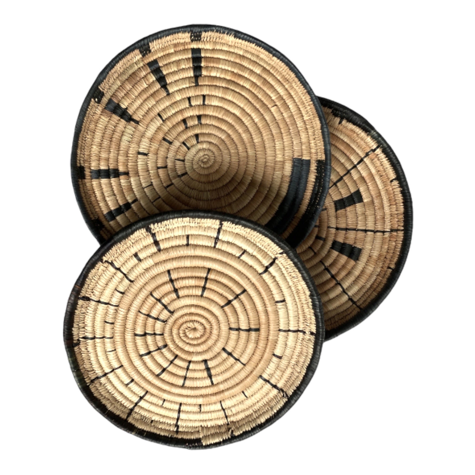 Malawi Basket Wall Decor Set - 5 Piece - Black / Natural