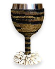 Stainless Steel Wine Goblets - Gold/Black