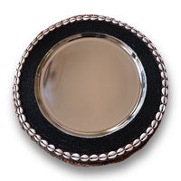 Stainless Steel Underplate - Black/Cowrie Shell