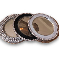 Stainless Steel Underplate - Black/Cowrie Shell