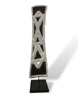 African Beaded King Shield  -  Black / White